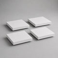 Schwebende Wandregale im 4er-Set aus MDF, quadratisch, Weiß, je 25 × 25 × 3,8 cm