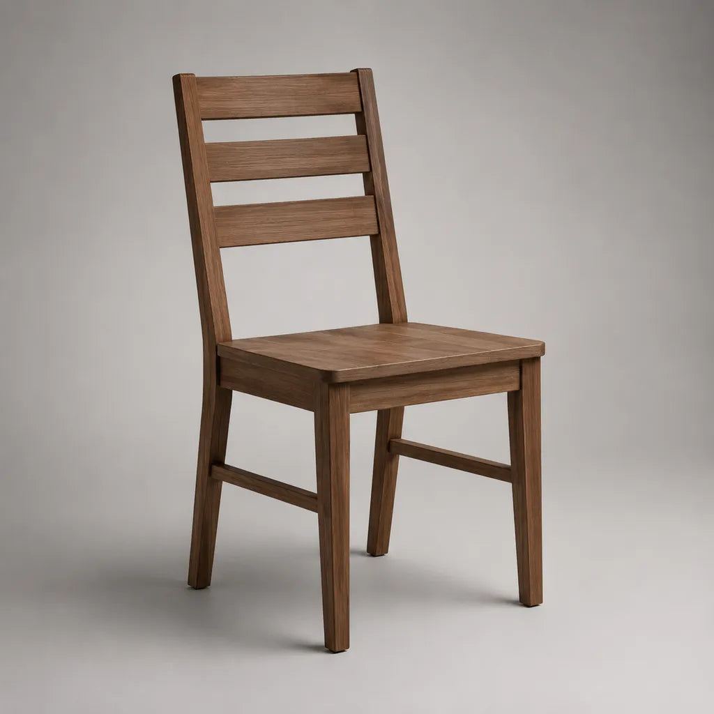 Esszimmerstuhl aus Massivholz, Braun, 45 × 50 × 90 cm, mit Lattenrücken